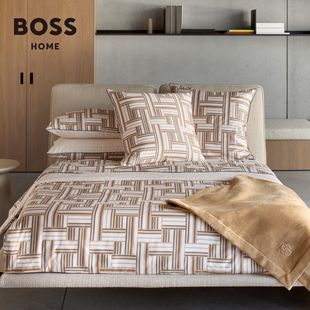 BOSS2025进口新品 全棉贡缎空间几何轻奢高级感四件套DÉDALE迷津