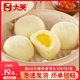 大笑雪山流沙包480g速冻早餐椰丝包流心奶黄包港式 爆浆早点速食