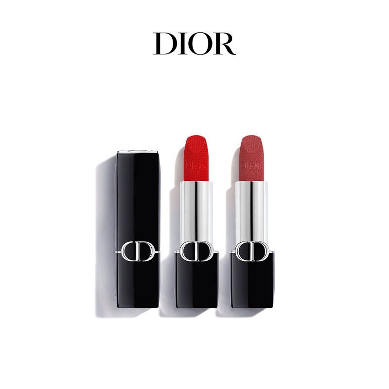 【顺丰速达】Dior迪奥烈艳蓝金高定双支礼盒口红 丝绒缎光绒雾图片