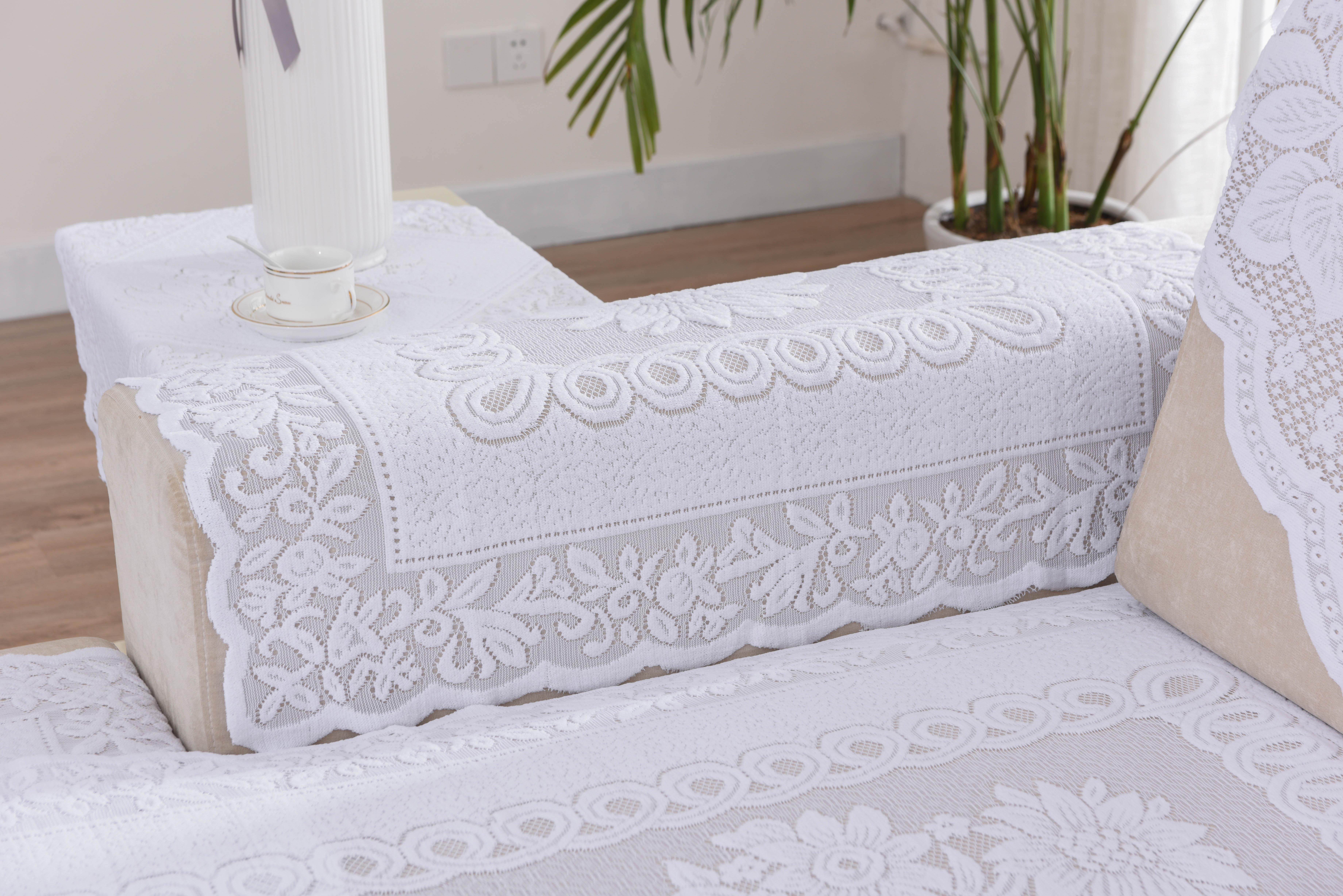 蕾丝沙发巾防滑靠背巾扶手盖布四季通用沙发垫三角巾布艺套罩搭巾