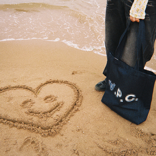 小王子的设计出口日本韩国APC.竖条纹购物袋手提袋单肩手提帆布包