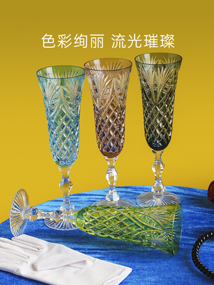 俄皇LOMONOSOV法老系列水晶玻璃高脚酒杯轻奢高档红酒香槟杯礼盒