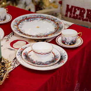 [新年礼物]俄皇LOMONOSOV骨瓷STAR一人食5件套下午茶餐具碗碟套装