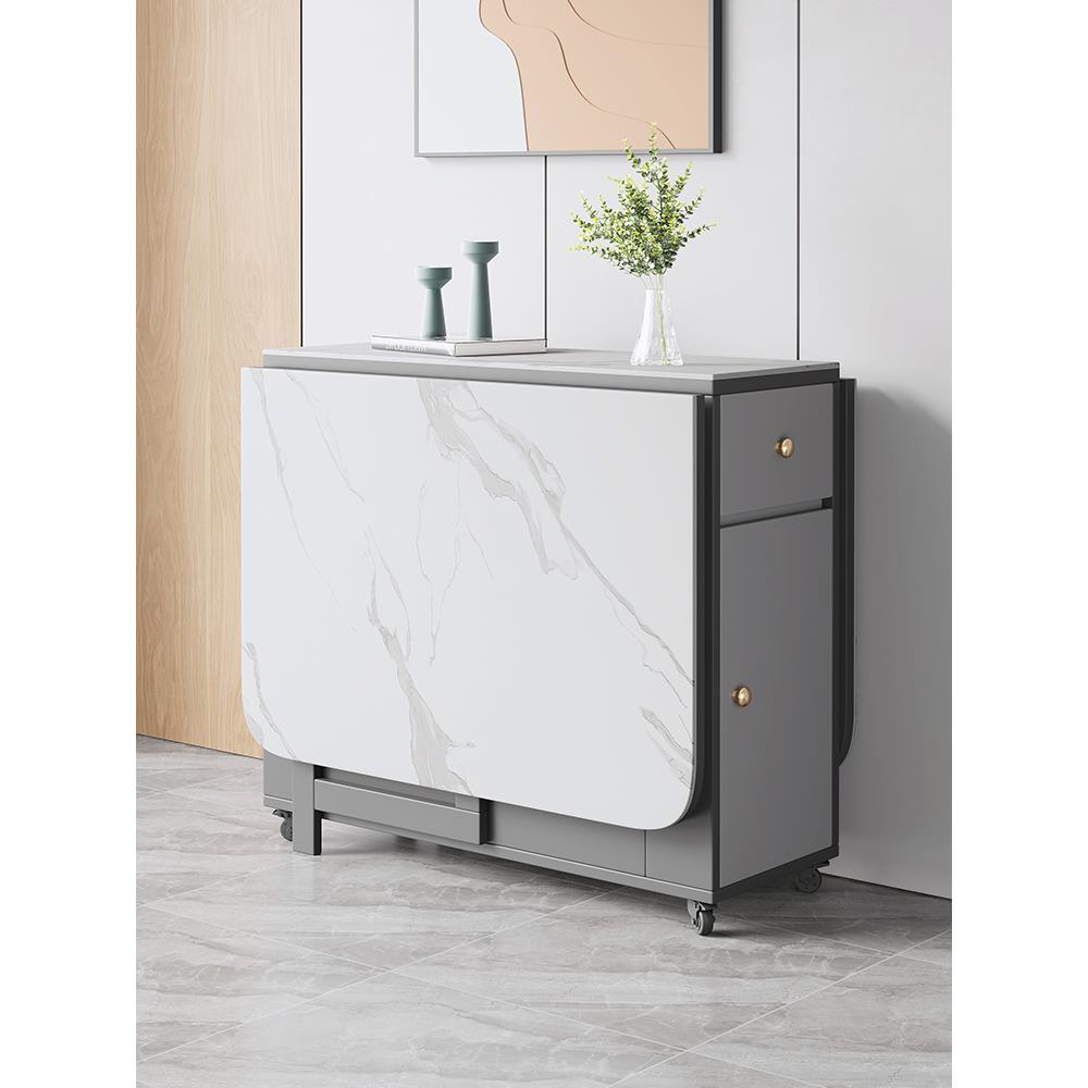 可折叠餐桌家用小户型可移动伸缩饭桌多功能简易长方形吃饭桌子