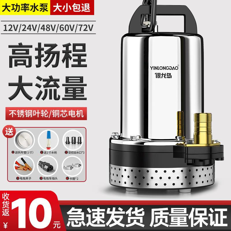 德国进口直流潜水泵家用电瓶车电动车48V专用60v抽水泵通用农用灌