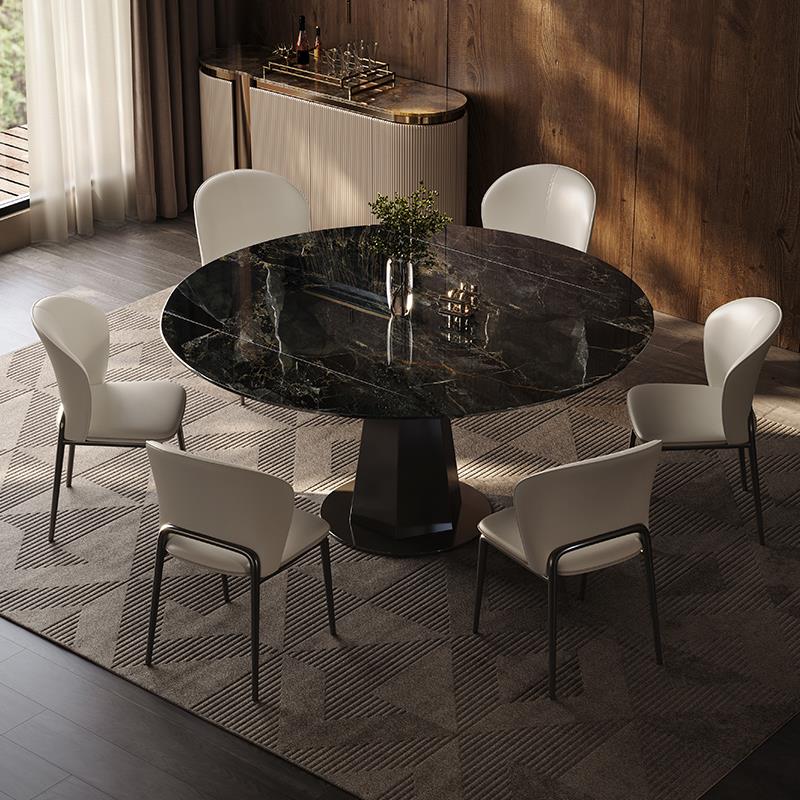 德品曼轻奢意式简约超晶石餐桌长方形极简大理石餐桌家用小户型桌
