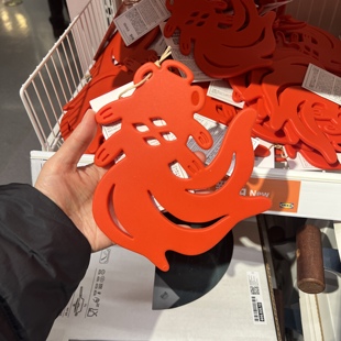 IKEA宜家代购弗斯达锅垫金鱼新年红色款硅胶防滑防烫伤桌面软实木