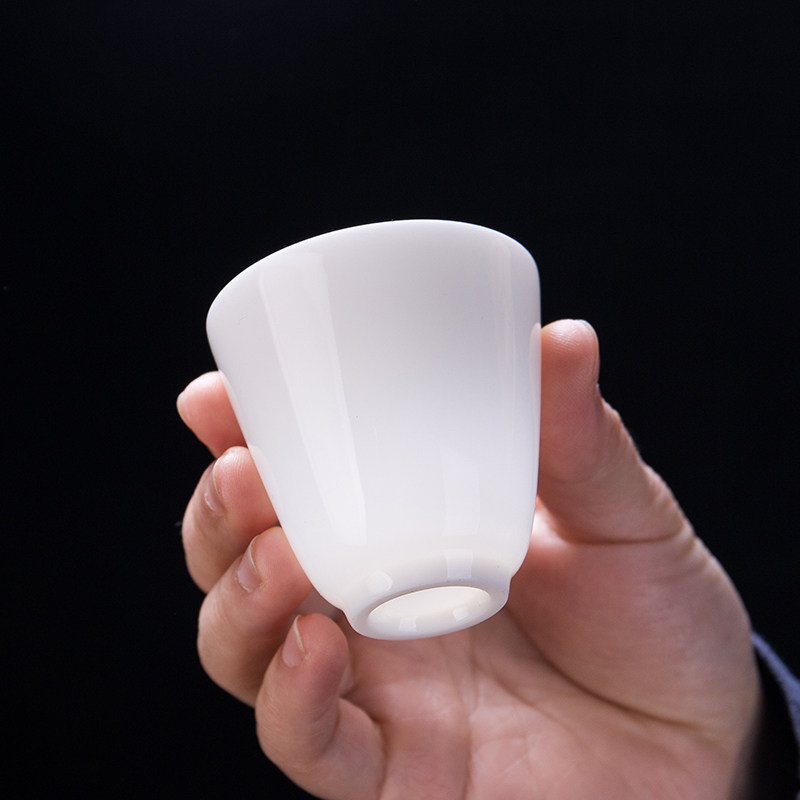 言造 德化白瓷羊脂玉陶瓷茶杯子小号茶碗普洱功夫茶杯玉瓷品茗杯