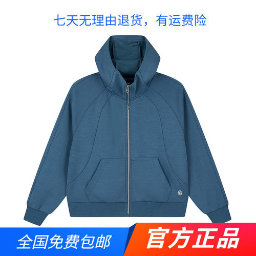 361度运动卫衣女2024春秋季新款连帽开襟卫衣宽松舒适上衣