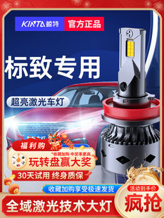 鲸特适用308标致3008标志408led大灯307泡206车灯508改装5008 301
