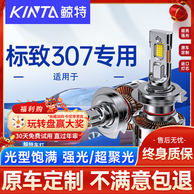适用标志标致307LED大灯泡改装近光灯远光灯强光超亮透镜车灯雾灯