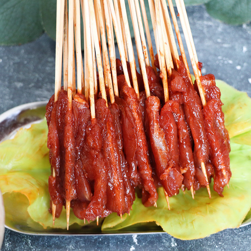 盼多多风味牛肉小串商用烧烤油炸铁板手把小肉串半成品食材300串