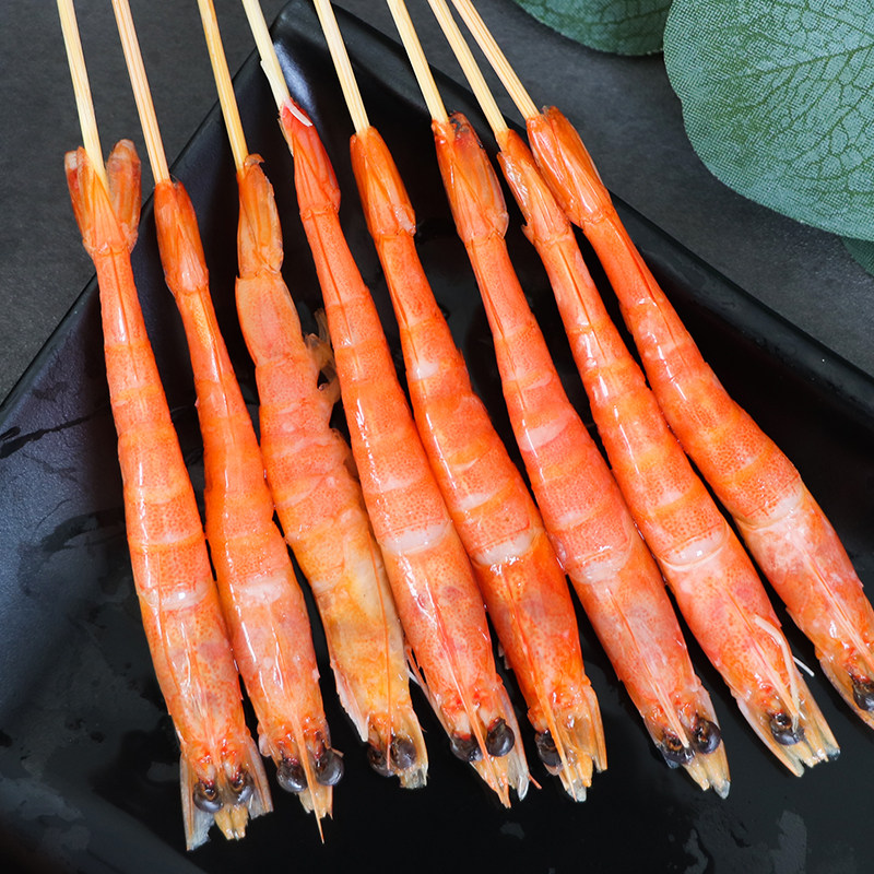 网红手把虾串80串烤串带签虾串夺命小串烧烤涮串铁板海鲜手把串