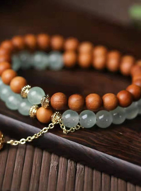 芭比檀香DIY青玉斾款手链念珠首饰厂家批发规格0.6男女式手串文玩