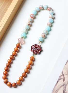 霜花款印尼檀香DIY手链厂家批发规格0.8男女复古装饰手持文玩念珠