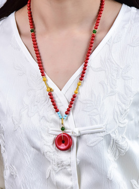 平安扣项链高含量朱砂原创设计手工编织匠心工艺出品源头批发吊坠