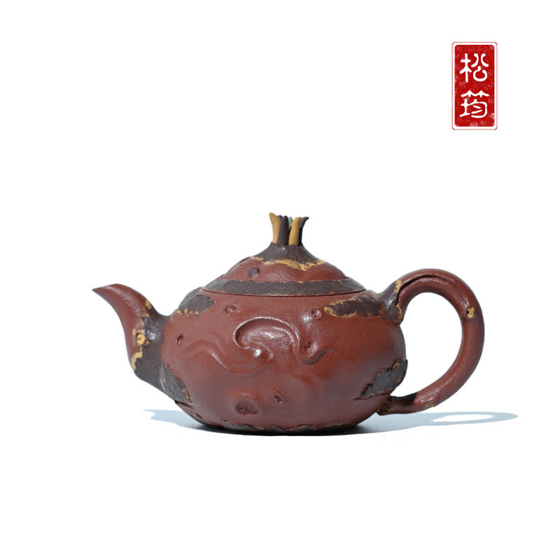 原矿红皮龙纯手工荸荠壶200ML光素自用宜兴紫砂壶功夫茶器泡茶壶