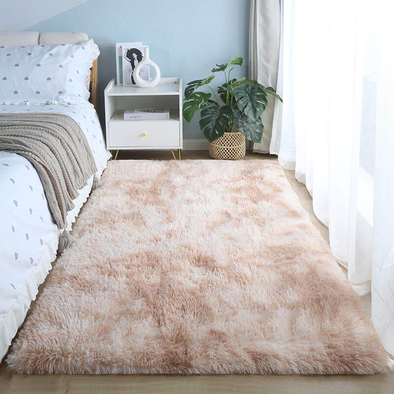 卧室地毯加厚毛绒床头ins风睡觉打地舖毛毛地垫小可坐可睡定制
