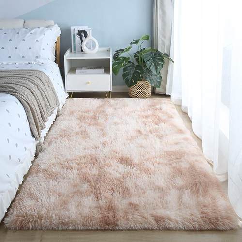 卧室地毯加厚毛绒床头ins风睡觉打地舖毛毛地垫小可坐可睡定制