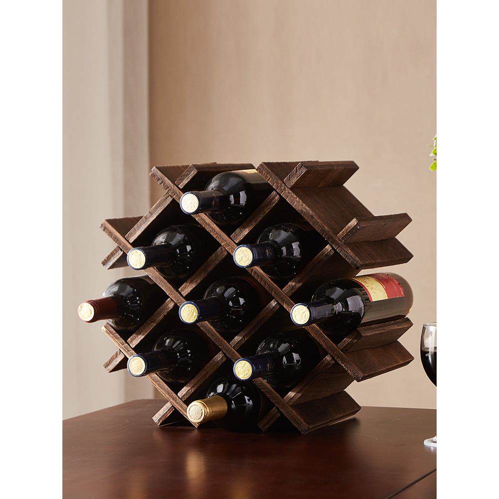 实木桌面收纳酒架置物架葡萄酒架酒格现代简约客厅红酒展示架家用