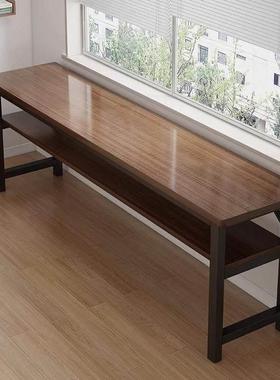 床边桌学生书桌长条桌卧室靠墙床尾桌极窄阳台桌子双人简易电脑桌