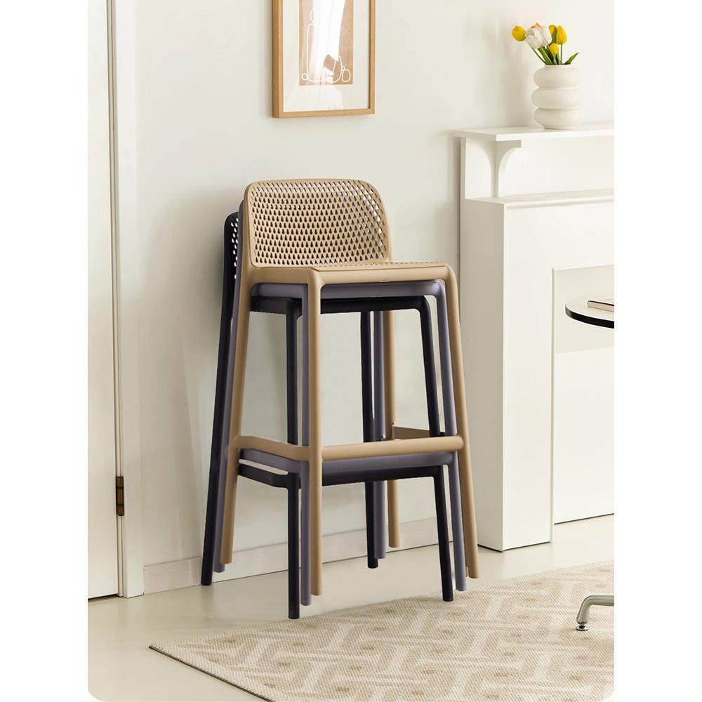 北欧吧台椅现代简约酒吧椅户外堆叠吧台凳高脚凳子靠背前台高椅子,住宅家具,家用高脚椅,淘宝优惠券,粉丝福利购,淘宝优惠卷