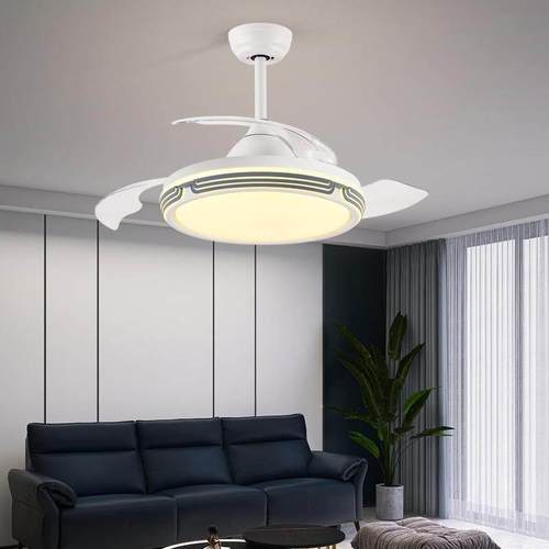 音简约现代风扇灯客厅餐厅卧室创意吊灯扇灯家电用静42-YX11带风