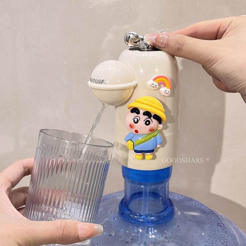 桶装水抽水泵可爱卡通蜡笔小新家用纯净矿泉水桶电动压水器上水器