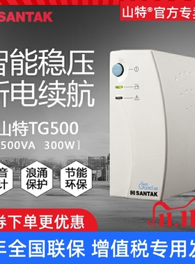 山特UPS不间断电源TG500后备式500VA 300W家用电脑断电应急TG1000