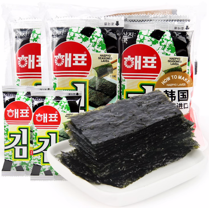 韩国进口 海牌烤海苔16g 即食寿司烤脆紫菜片 海苔卷
