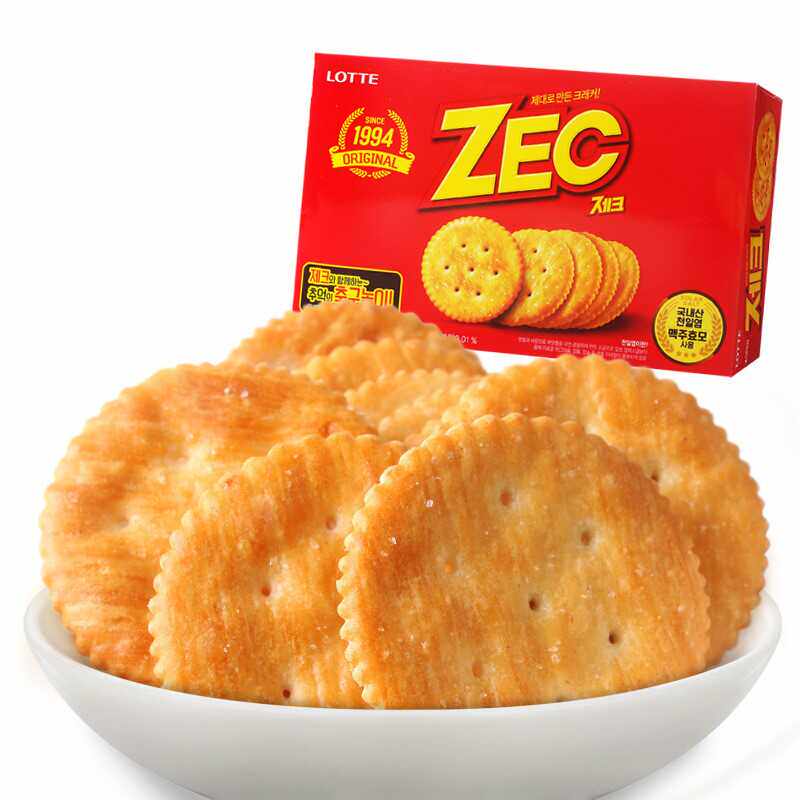 韩国进口 食品LOTTE乐天ZEC 杰克咸味饼干 盒装休闲零食糕点 300g