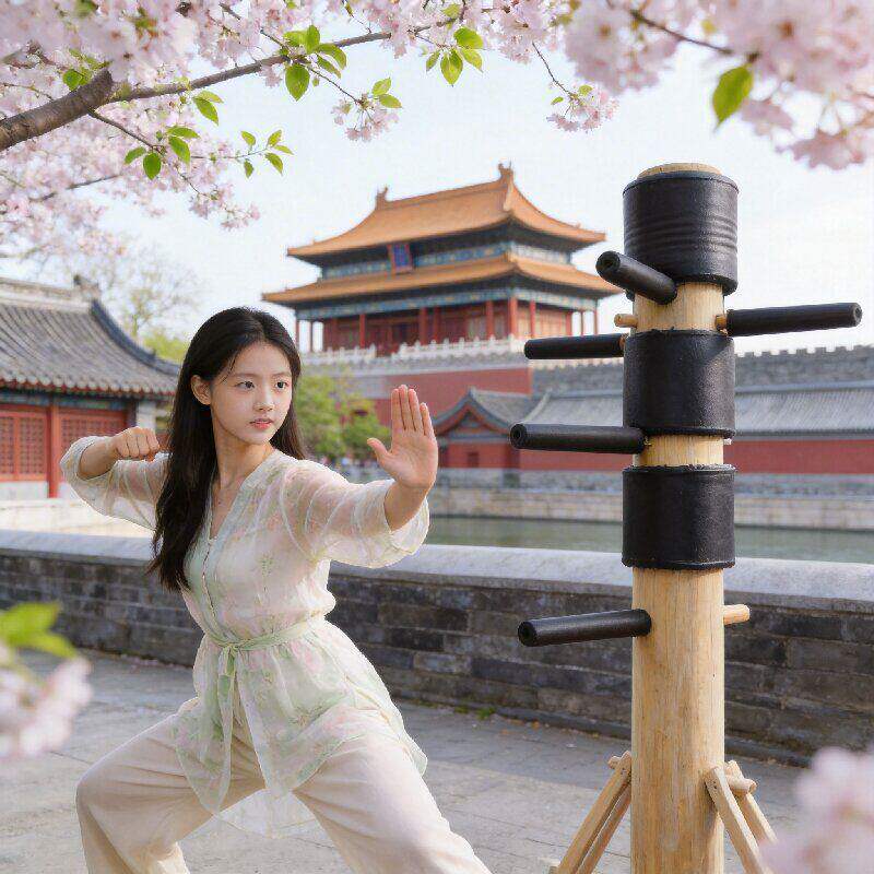 青少年木人桩 原木材质 简易实更多武术装备