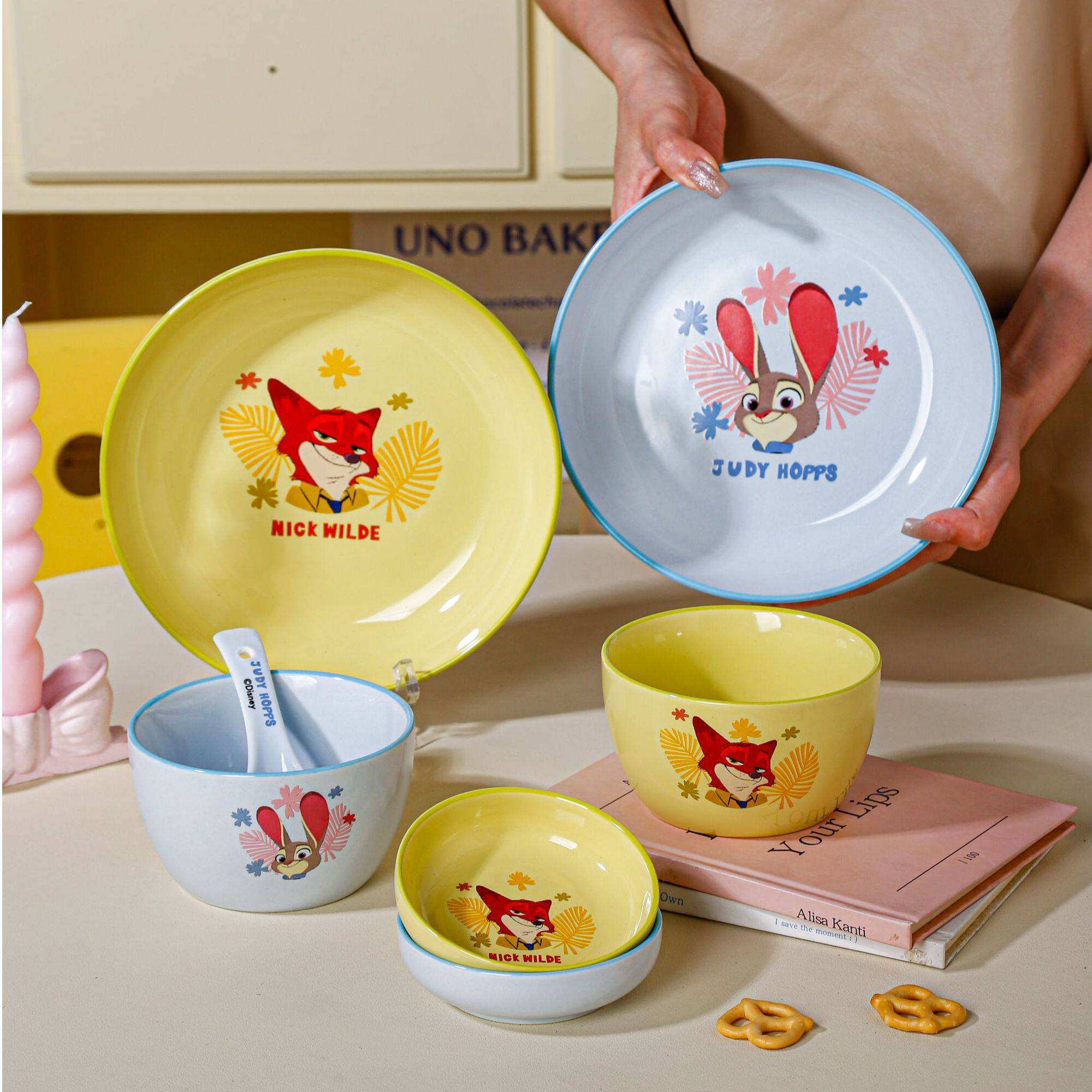 迪士尼疯狂动物城系列缤纷陶瓷餐具味碟4只装