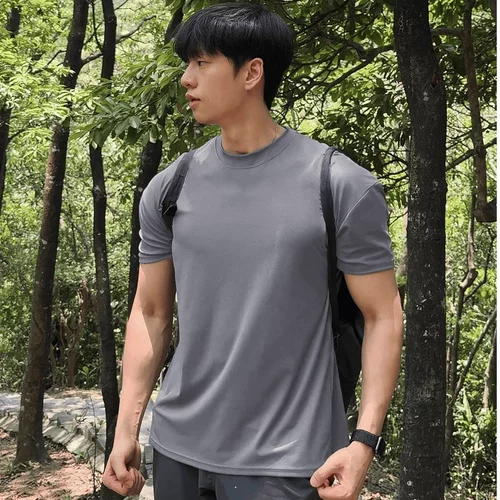 美式高弹速干显型插肩/正肩短袖科技凉感健身休闲透气训练爆袖T恤
