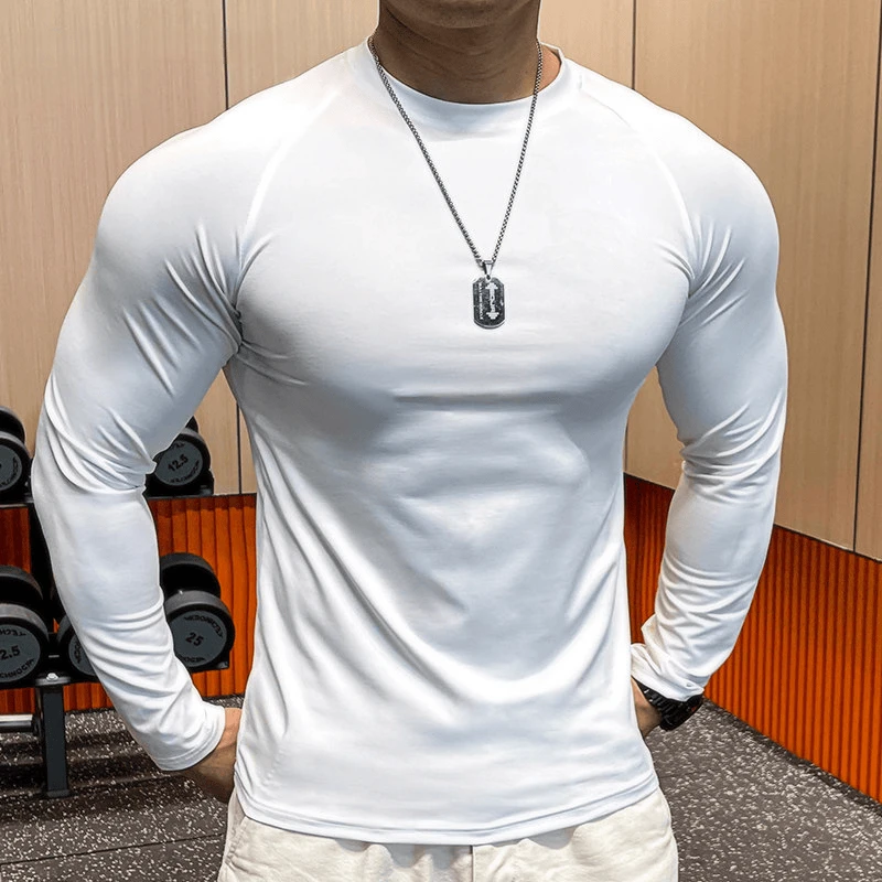 新款男士显壮运动长袖T恤健身训练跑步弹力圆领紧身内搭上衣修身,运动服/休闲服装,运动T恤,淘宝优惠券,粉丝福利购,淘宝优惠卷