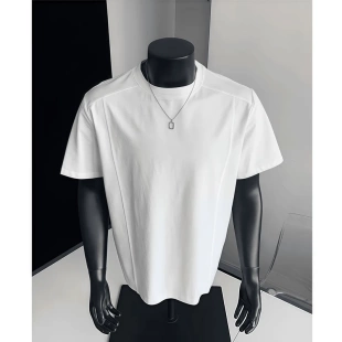 凉感健身运动抗皱高弹显型运动拼接短t健身透气凉爽纯色圆领短袖