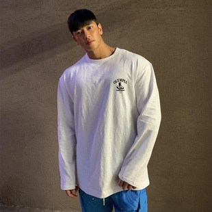 秋冬健身长袖 男oversize宽松休闲上衣奥赛运动T恤透气训练服潮流