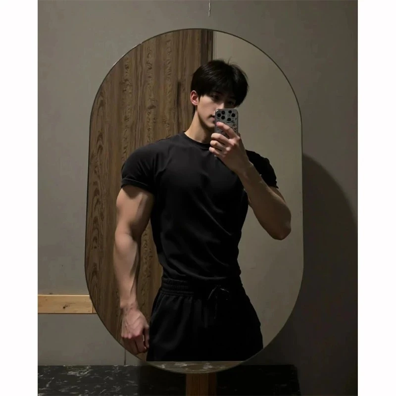 美式插肩重磅收腰健身穿搭锻炼T恤男夏季收紧缩短袖口硬汉三分袖,运动服/休闲服装,运动T恤,淘宝优惠券,粉丝福利购,淘宝优惠卷