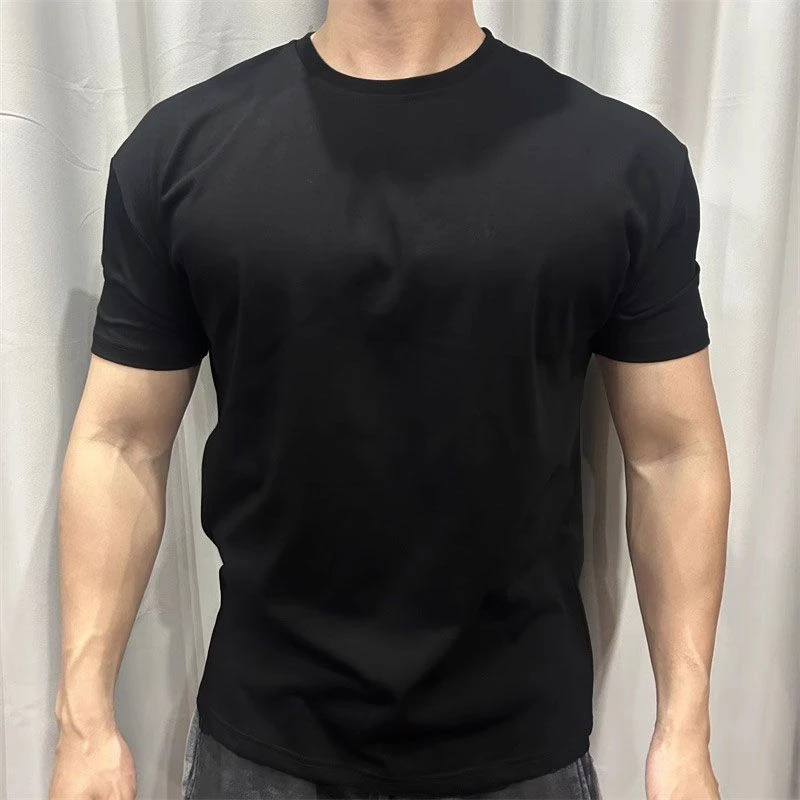 【扩肩收袖口】索罗娜冰凉棉男士夏季新款透气修身健身短袖T恤男