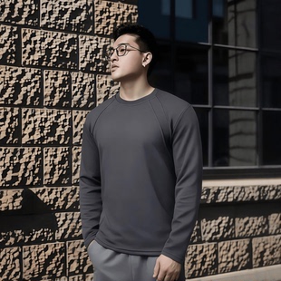 解构拼接显壮健身长袖 重磅美式 T恤男休闲撸铁上衣 新款 2025秋冬季