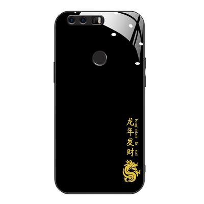 适用于荣耀8x手机壳honor8xmax龙年生肖新款ARE-AL00高级xaer-tl00软边玻璃壳荣誉8高级FRD-AL00男女areal10