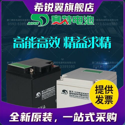 适用赛特BT-12M24AT28AC(12V24Ah20HR)消防UPS直流屏用铅酸蓄电池