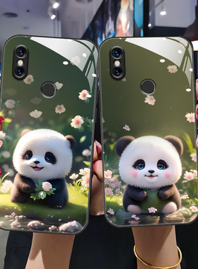 适用于小米6x手机壳mi5x新款玻璃壳2016070卡通mi6splus高级M1804D2SE简约xiaomi时尚女M1804D2SC全包MDE2潮