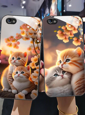 适用于vivox9手机壳x9plus新款钢化玻璃壳vivox9s高级x9spius卡通叉9splas全包vovi创意猫咪9sp个性x9p时尚女