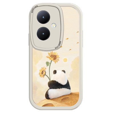 适用于vivoy78+手机壳Viv0y78新款y78pro硅胶软壳V2271A高级感唯我y78plus小羊皮vovo卡通熊猫vivi个性男女款