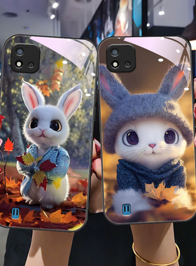 适用于realme真我v20手机壳手机壳realmev25新款玻璃玻璃保护套realmec20潮流C20全包RMX3611卡通兔RMX3475潮