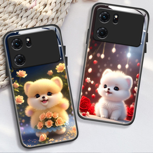 适用于oppok10手机壳K10X/k10活力版/k10pro新款PGGM10钢化玻璃壳PGJM10高级感PGIM10夏季女款opop卡通狗狗潮