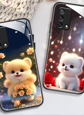 适用于oppof9手机壳opa18013新款oppof19pro/f19/f15/f5钢化玻璃壳popo个性A7卡通可爱狗时尚全包软边创意女