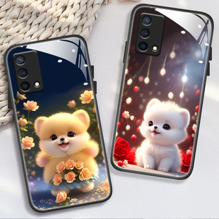 适用于oppok9x手机壳K9s/k9/k9pro新款钢化玻璃壳PGCM10全包软边PEXM00高级女款opop卡通狗狗PERM10个性超薄