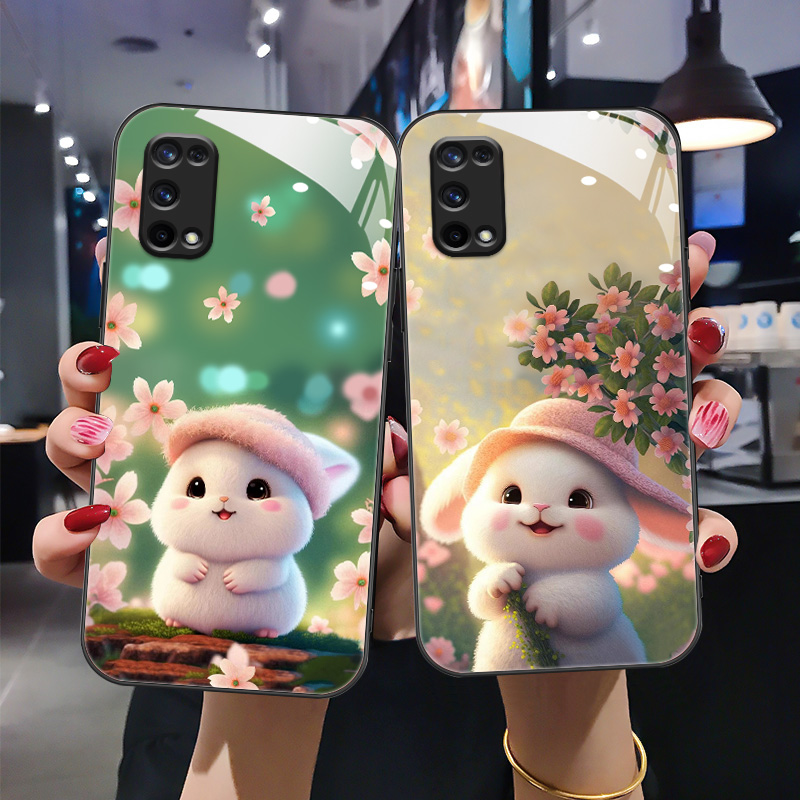 新款卡通兔子钢化玻璃手机壳